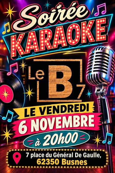 Soirée karaoké ce vendredi 6 novembre au B7 de Busnes