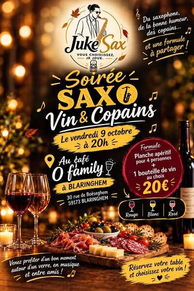 Soirée saxo au café Of'Family de Blaringhem ce vendredi 9 octobre