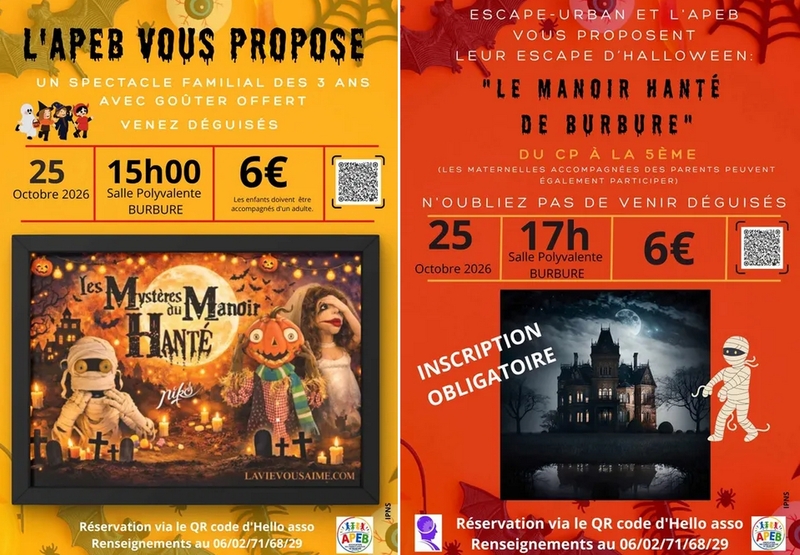 Un après midi et une soirée sur le thème d'Halloween à Burbure