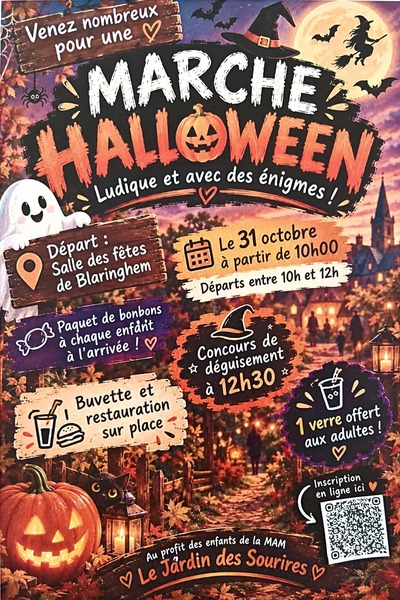 Marche halloween ce samedi 31 octobre au départ de Blaringhem