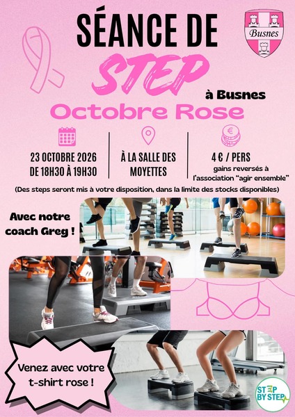 Séance Step pour octobre à Busnes ce vendredi 23 octobre