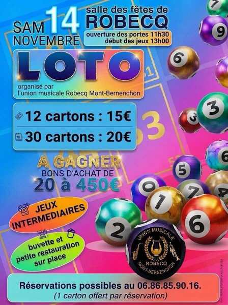 Un loto ce samedi 14 novembre à Robecq avec l'union Musicale