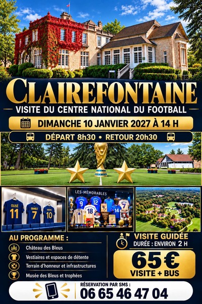 Allez visiter le centre national du football français, Clairefontaine ce dimanche 10 janvier.