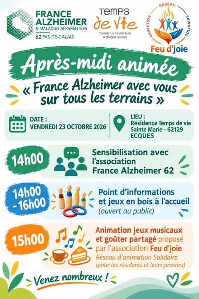 Un après midi animé avec France Alzheimer à Ecques ce vendredi 23 octobre