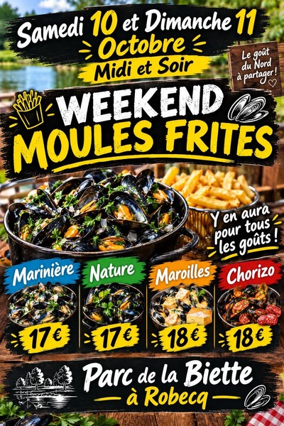 Week-end de moules frites au parc de la Biette de Robecq ces samedi 10 et dimanche 11 octobre