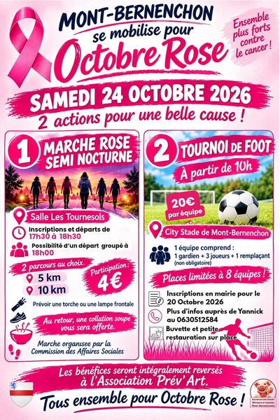 Du football et des randonnées pour octobre rose au départ de la commune de Mont Bernenchon ce samedi 24 octobre