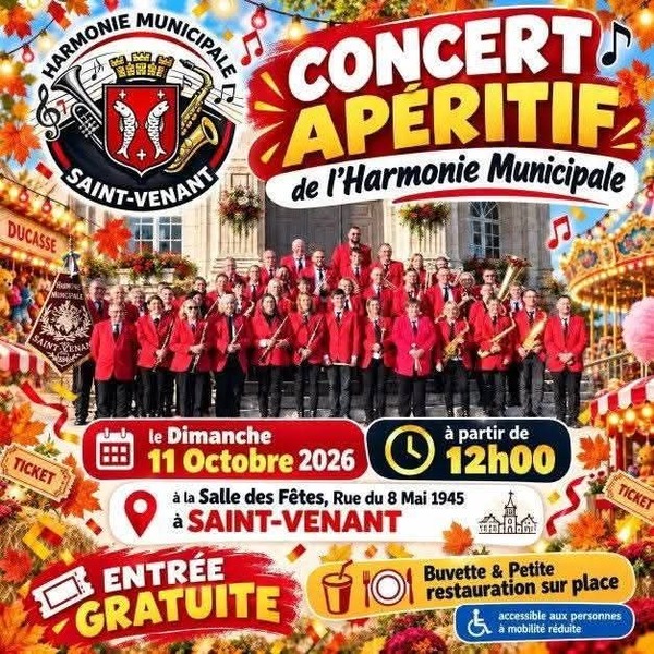 Concert apéritif de l'harmonie municipale de Saint Venant ce dimanche 11 octobre