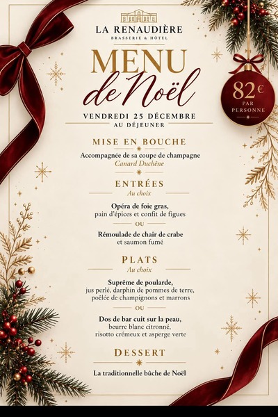 Un repas de Noel au restaurant la Renaudière d'Isbergues