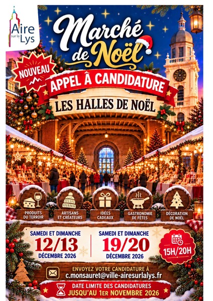 Les Halles de Noel à Aire sur la Lys sur deux week-end