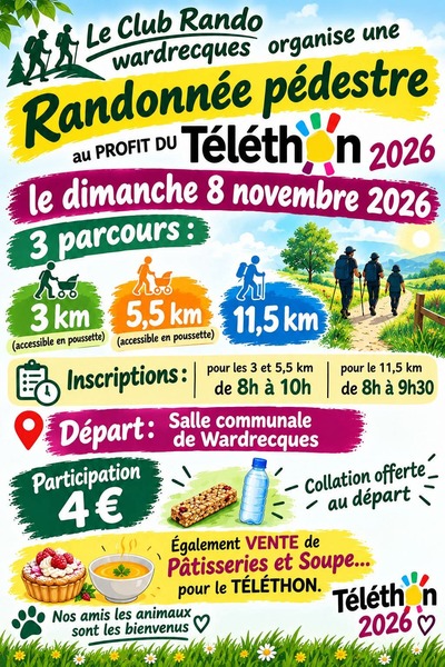 Le club de randonnée de la commune de Wardrecques organise des randonnées ce dimanche 8 novembre