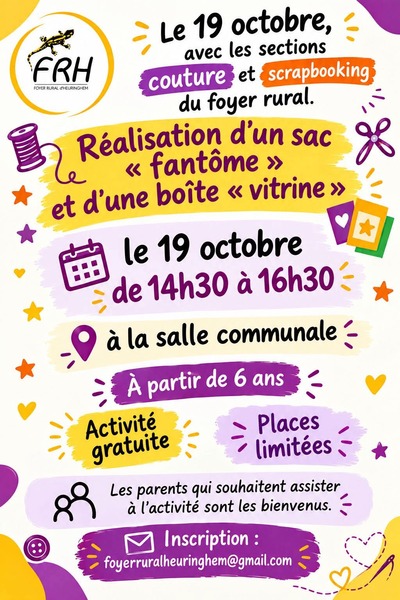 Réalisation d'un sac fantôme ce lundi 19 octobre à Heuringhem