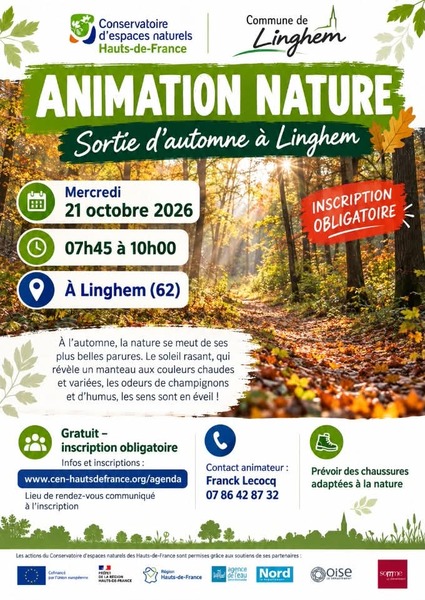Animation nature à Linghem ce mercredi 21 octobre