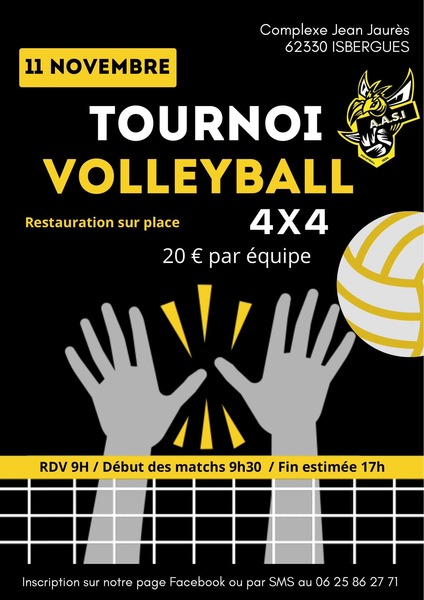 Tournoi de volleyball ce mercredi 11 novembre à Isbergues