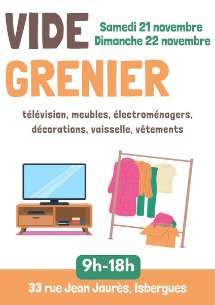 Un vide grenier ces samedi 21 novembre et dimanche 22 novembre à Isbergues