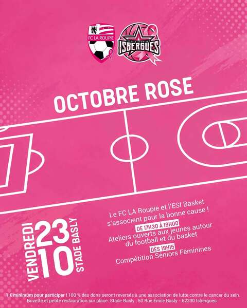 Le Fc La roupie et le club de basket d'Isbergues s'associe pour octobre rose ce vendredi 23 octobre