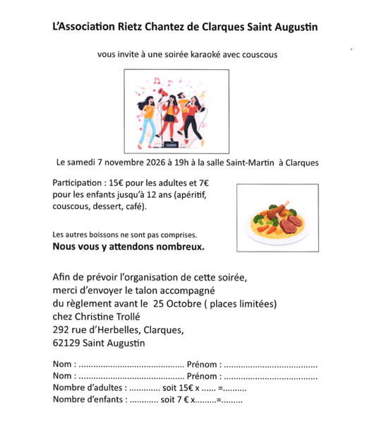 Une soirée karaoké avec l'association Rietz Chantez de Saint Augustin